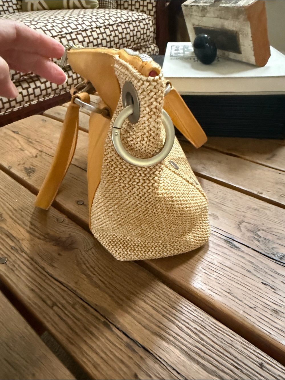 Hammitt Daniel Medium Satchel with Raffia - Like New! - Picture 6 of 10